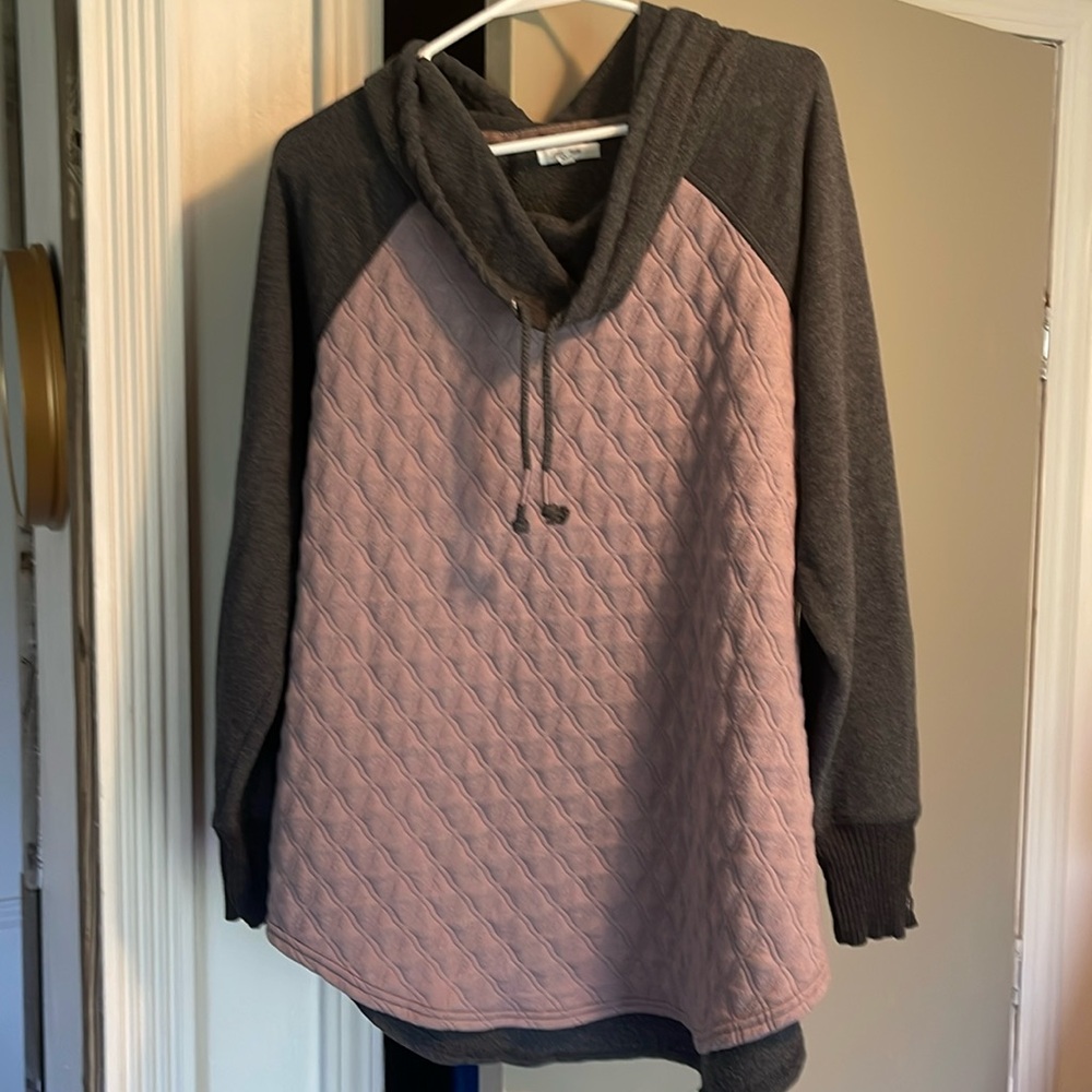 Maurices Purple and Gray Cowl Neck Hoodie
